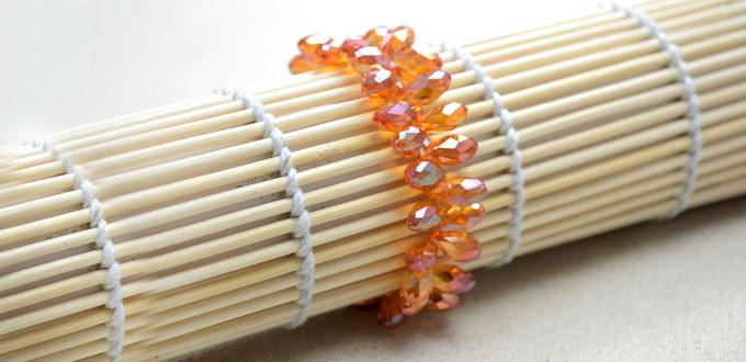 Easy Instruction on Making a Stretch Bracelet with Glass Teardrop Beads