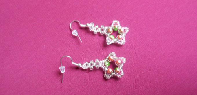 How to Bead Star Shaped Earrings for Christmas with Glass Beads
