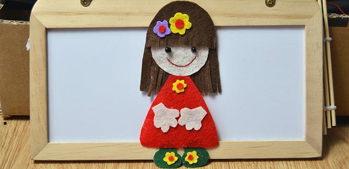 DIY a Cute Cartoon Girl Hanging Decoration with Felt and Beads