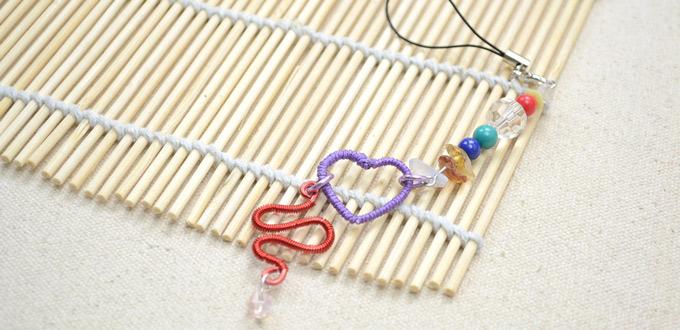 How to Make a Long Beaded and Wire Wrapped Cell Phone Charm within 3 Steps