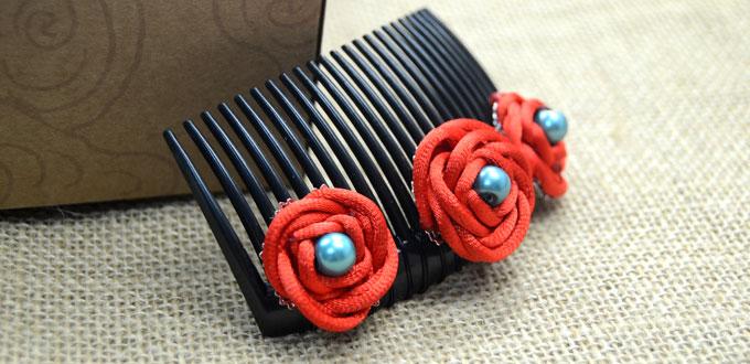 Step-by-step Instructions on Decorating Hair Combs with Handmade Knot Roses