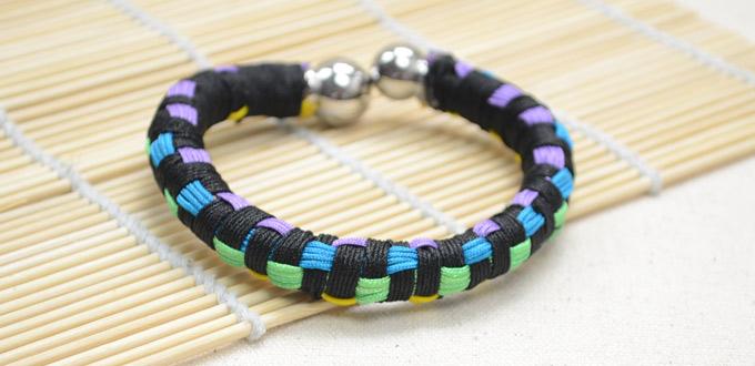 Multi-Color Block Friendship Bangle Bracelet Design Instructions
