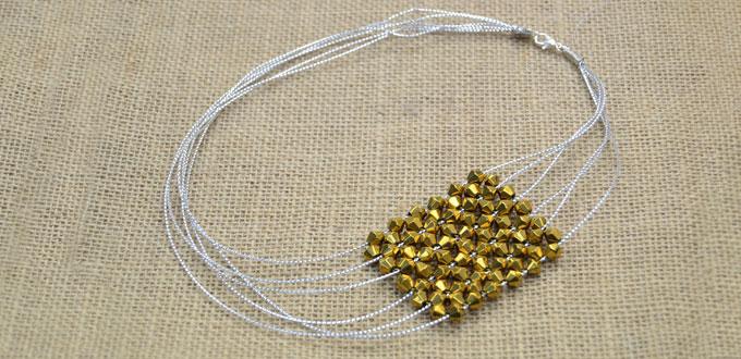 Make Your Own Diamond-shaped Pendant Necklace with Right Angle Weave Stitch