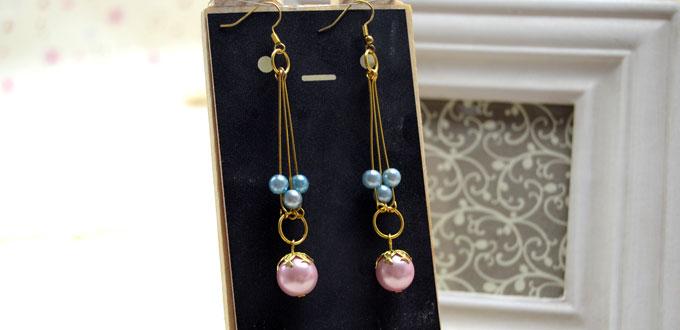 Make Long Dangle Earrings with Pearls and Eyepins for Bridesmaids