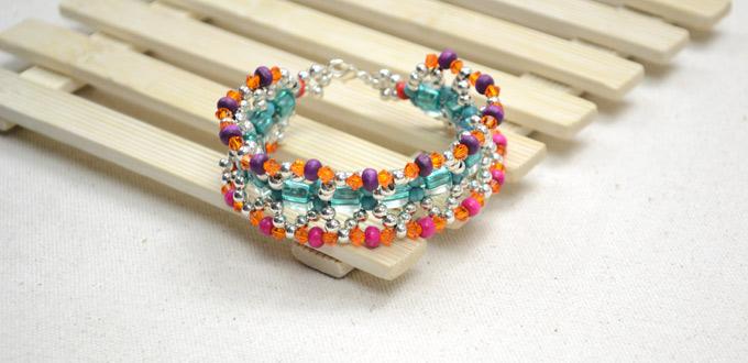 Making A Boho Cuff Bracelet with Turquoise and Wood Beads