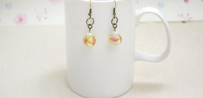 DIY Idea on Making Dangle Earrings with Lampwork Beads and Bronze Findings