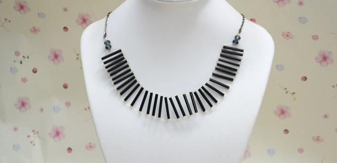 How to Make a Black Ladder Necklace in Egyptian Style