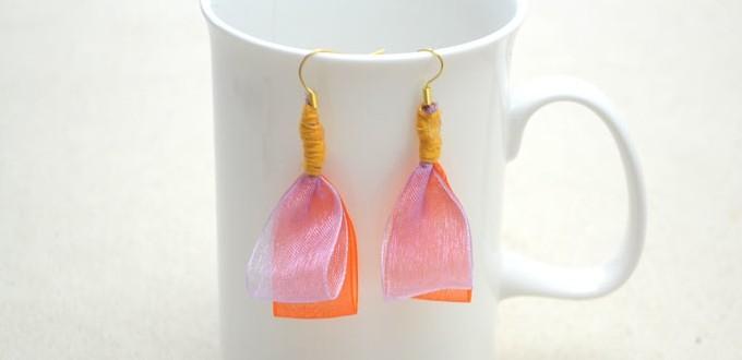 DIY Organza Ribbon Bow Earrings within 5 Minutes