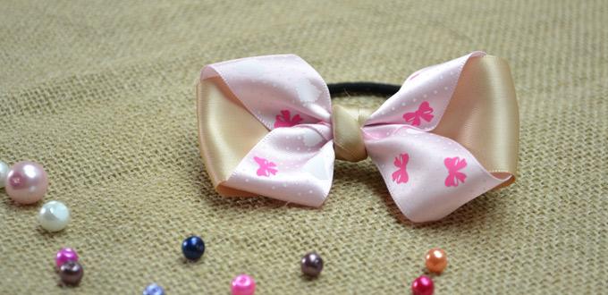 How to Make a Simple Hair Bow Out of Bicolored Ribbons