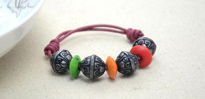 How to Make Custom Leather Bracelets with Acrylic Beads and Wood Beads