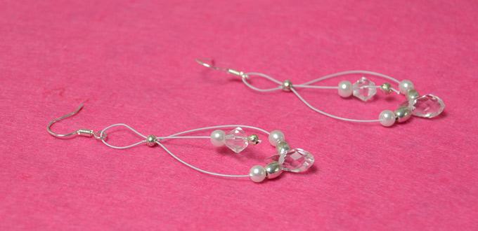 How to Make Infinity Beaded Hoop Earrings with Wire of Tiger Tail