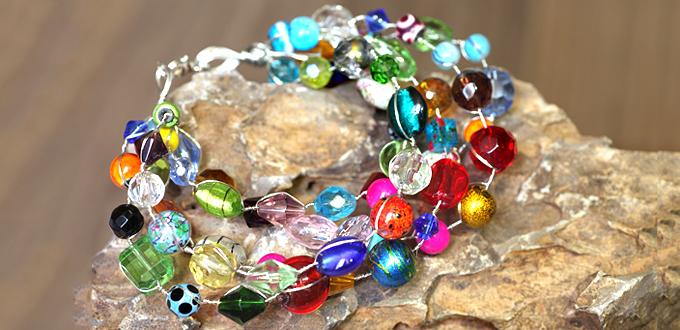 How to Make a Five-strand Wire Twisted Bracelet with Gorgeous Glass Beads