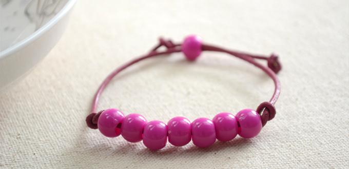 Easter Jewelry Craft ideas- Making Leather Cord Easter bracelet within 2 Simple Steps