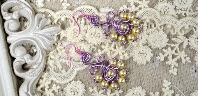 Wire Wrapped Design--How to Make Earrings with Pearl Beads and Wire