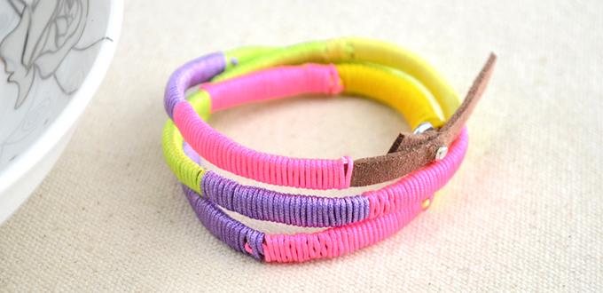 How to Wrap a Multi-colored Friendship Bracelet with Threads