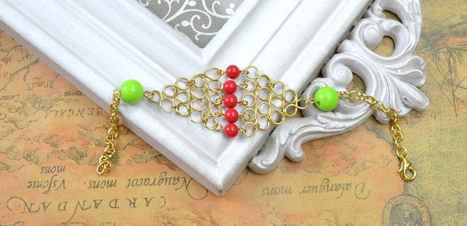 How to Make a Chain Link Bracelet with Geometric Embellishment 