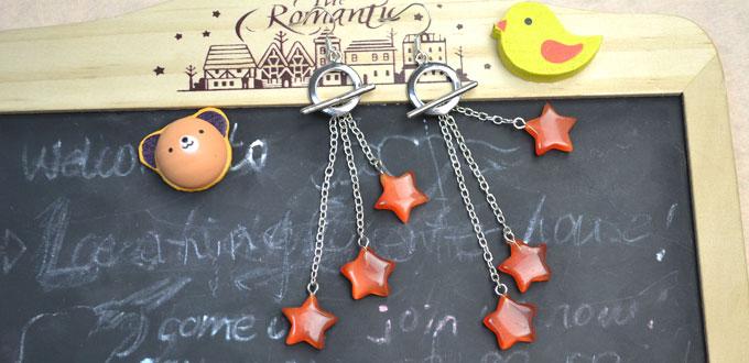 How to Make Toggle Dangle Earrings with Chains and Star Pendants
