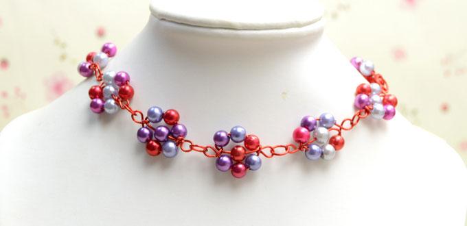 Jewelry Gift Idea- Stringing Delicate Flower Pearl Necklace with Wire