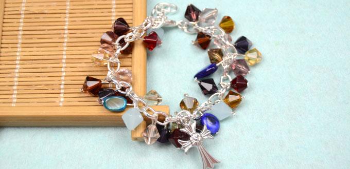 Free Jewelry Patterns-How to Make a Colorful Glass Bead Charm Bracelet