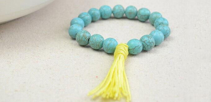 How to Make a Buddhist Prayer Beads Bracelet with Turquoise and Nylon Thread