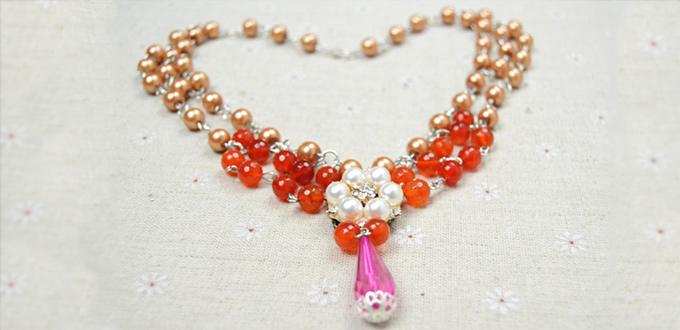 Tutorial on How to Make a Multi Strand Necklace with Agate and Pearl Beads