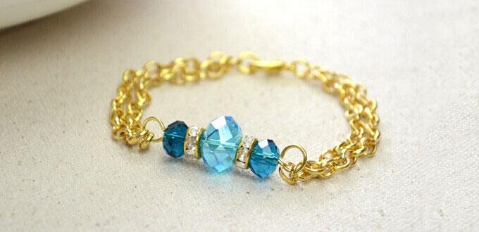 A Simple Way on How to Make a Gold Chain Link Charm Bracelet with Czech Beads
