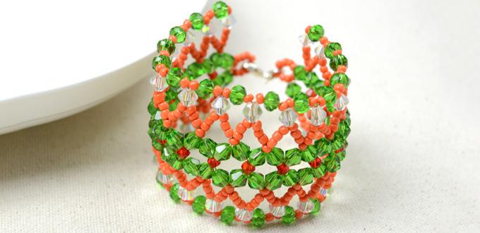 Exotic Patterns on Making Color Block Beaded Cuff Bracelet