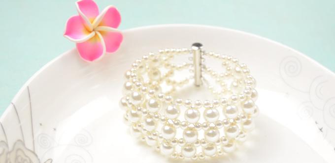 How to Make White Wedding Pearl Bracelet for Bride