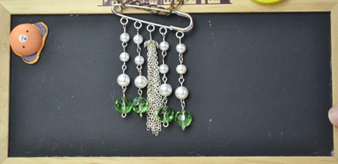 Beginners Pattern on How to Make a Pearl Beaded Brooch Pin