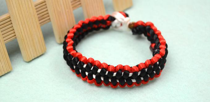 How to Make an Arrows Square Knot Macrame Bracelet with Nylon thread
