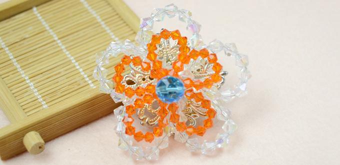 How to Make a Double Crystal Flower Brooch with Wire