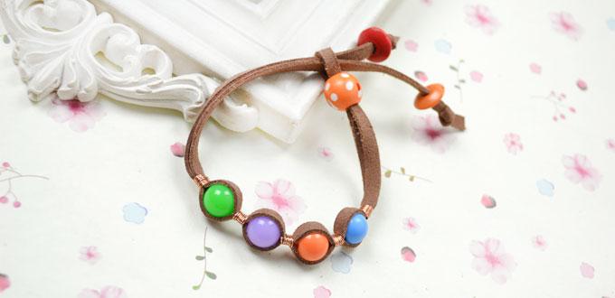 How to Make Embedded Suede Cord Bracelet with Acrylic Beads