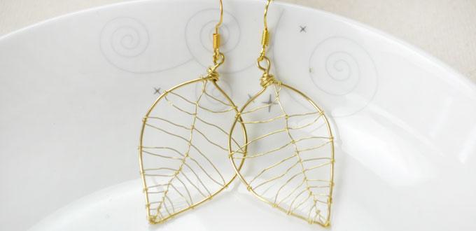 How to Make Gold Wire Leaf Earrings for Autumn
