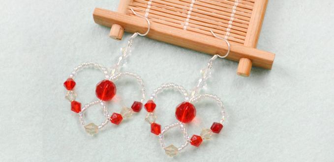 How to Make Heart Earrings Out of Crystal Beads and Seed Beads