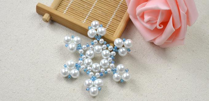 Christmas Jewelry Tutorial on How to Make a Beaded Snowflake Ornament