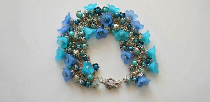 Floral Bracelet Design – How to Make Flower Bracelet with Acrylic Beads and Chains