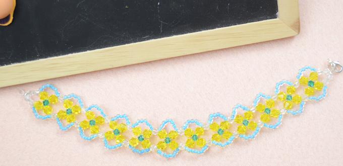 How to Make a Double Wave Crystal Flower Bracelet 