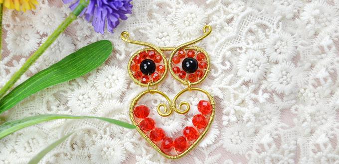 How to Make a Golden Wire Wrapped Owl Pendant with Beads