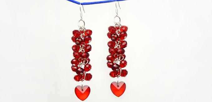 How to Make Red Cluster Drop Earrings for Valentine’s Day