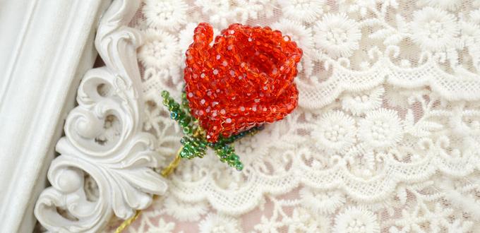 How to Make a 3d Red Beaded Rose for Girls