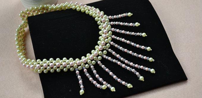 How to Make Beaded Tassel Necklace with Pearls and Crystals