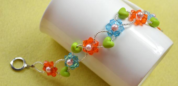 How to Make a Colorful Glass Bead Flower Bracelet at Home for the Coming Spring