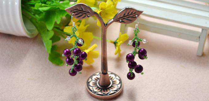DIY Fruit Crafts - How to Make Beautiful Beaded Grape Earrings at Home