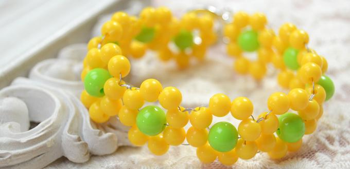 Spring Jewelry Design-How to Make a Beaded Yellow Flower Bracelet
