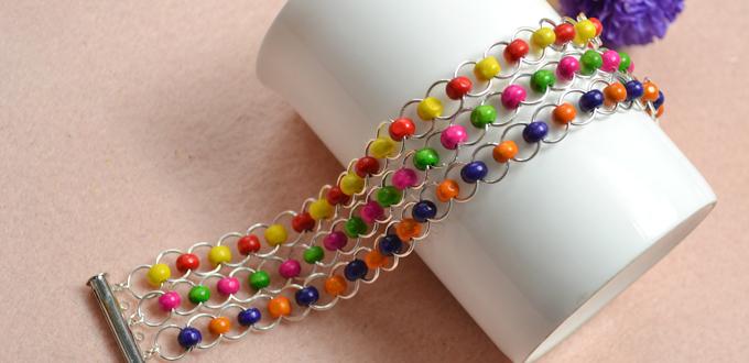 DIY Chainmail Jewelry on How to Make a Jump Ring Bracelet with Colorful Wood Beads