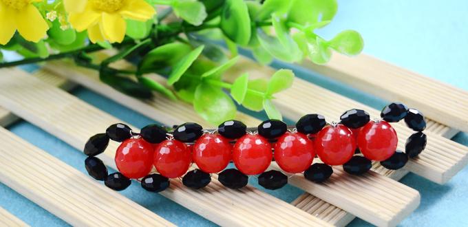 How to Make Caterpillar Hair Barrettes with Red and Black Glass Beads