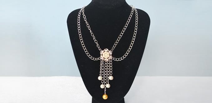 How to Make Easy Flower Bead Chain Necklace in 10 Minutes
