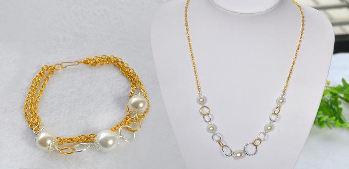 How to Make Fashion Jump Ring Jewelry Set with Pearl Beads