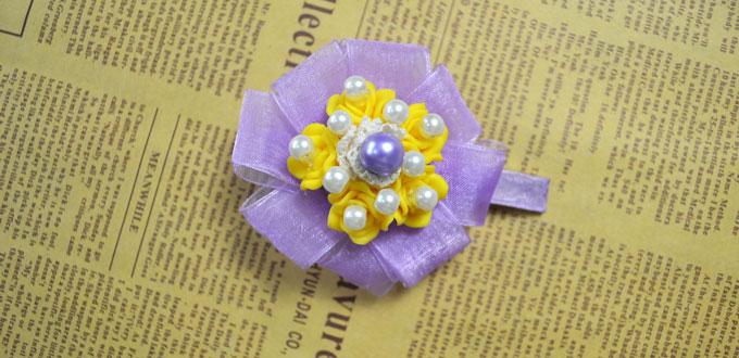 Hairclip Design-How to Make a Colorful Flower Hairclip for Little Girls