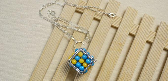 Cube Craft Idea-How to Make a Fun Cube Pendant Necklace for Kids